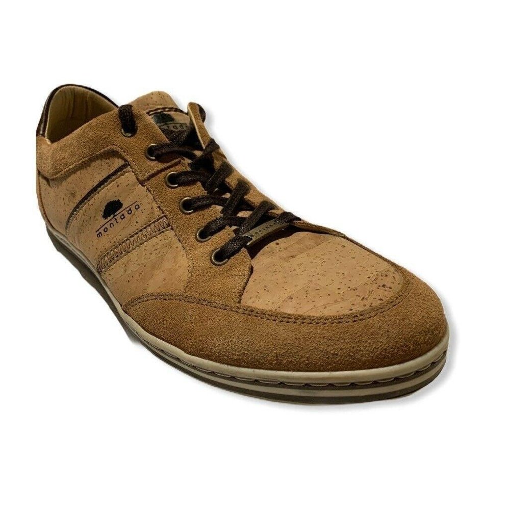 Montado Mens Cork Shoes Brown Lace Up Low Top Snea